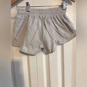 White Lululemon shorts.